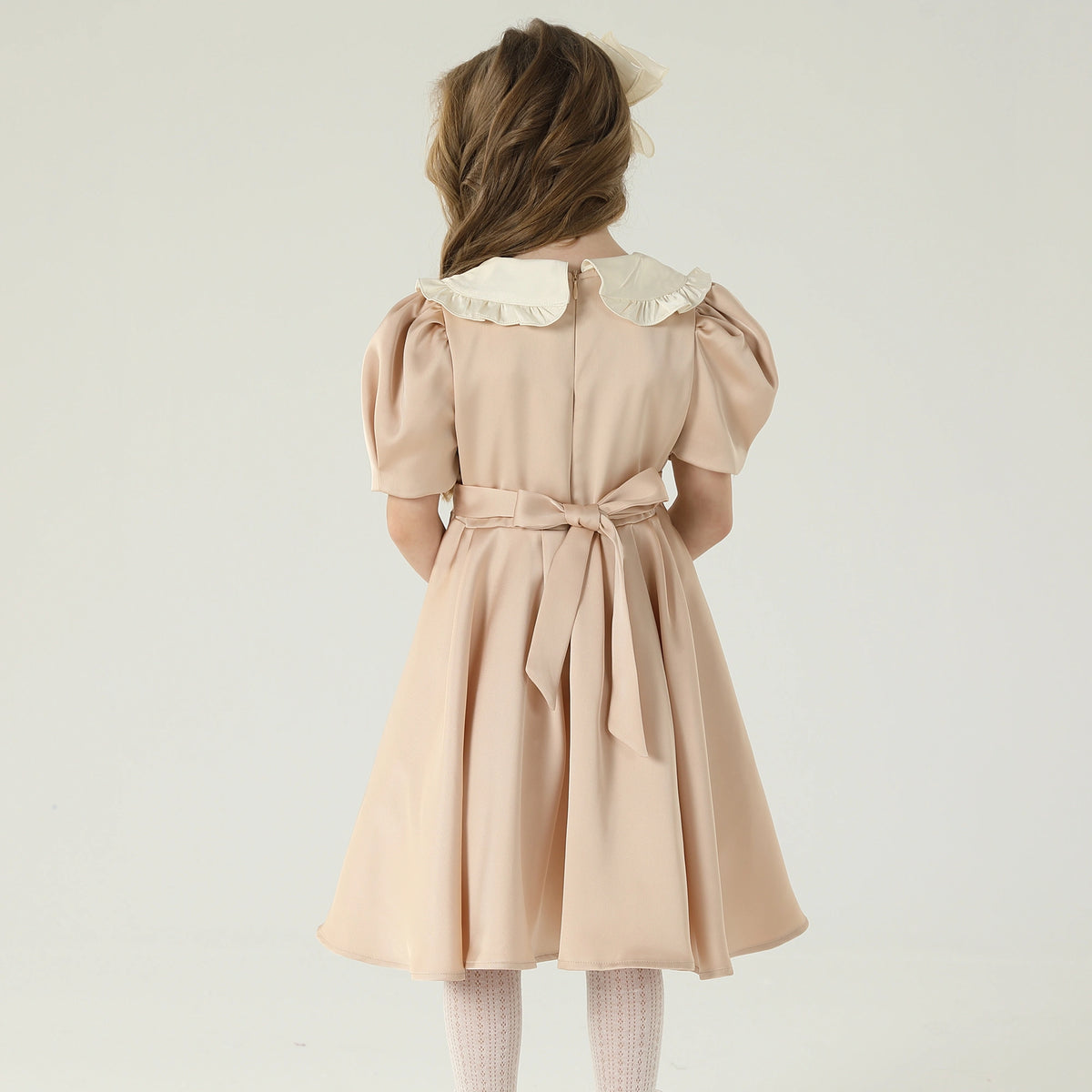 فستان كاجوال مزدوج اللون للبنات