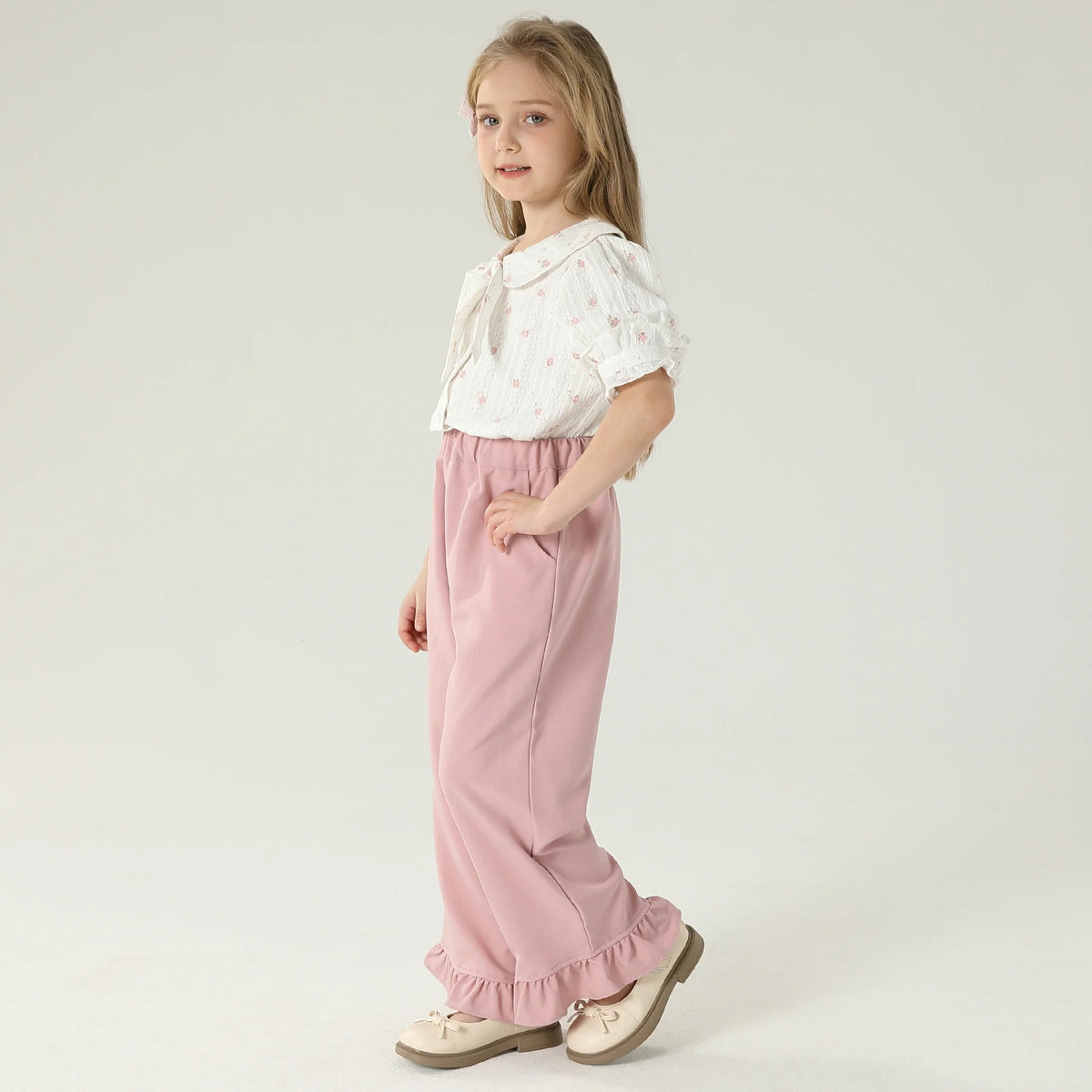 قميص بنمط الزهور للبنات