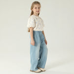 قميص مزين بنمط الزهور للبنات