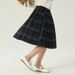 تنورة كاروهات بخصر مطاطي للبنات