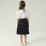 تنورة كاروهات بخصر مطاطي للبنات