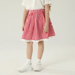 تنورة كاروهات بخصر مطاطي للبنات