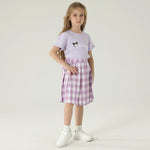 تنورة كاروهات بخصر مطاطي للبنات