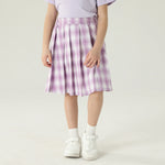 تنورة كاروهات بخصر مطاطي للبنات