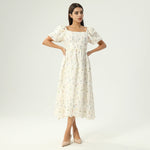 فستان عصري مزين بنمط الزهور للنساء