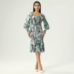 فستان عصري مزين بنمط الزهور للنساء