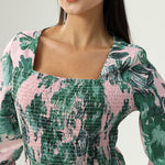 فستان عصري مزين بنمط الزهور للنساء