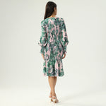 فستان عصري مزين بنمط الزهور للنساء