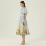 فستان عصري مزين بنمط الزهور للنساء