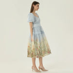 فستان عصري مزين بنمط الزهور للنساء