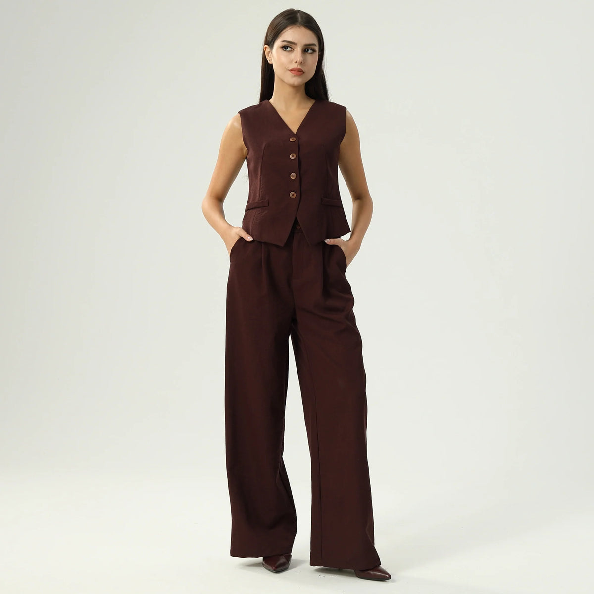 طقم قطعتين ساده للنساء