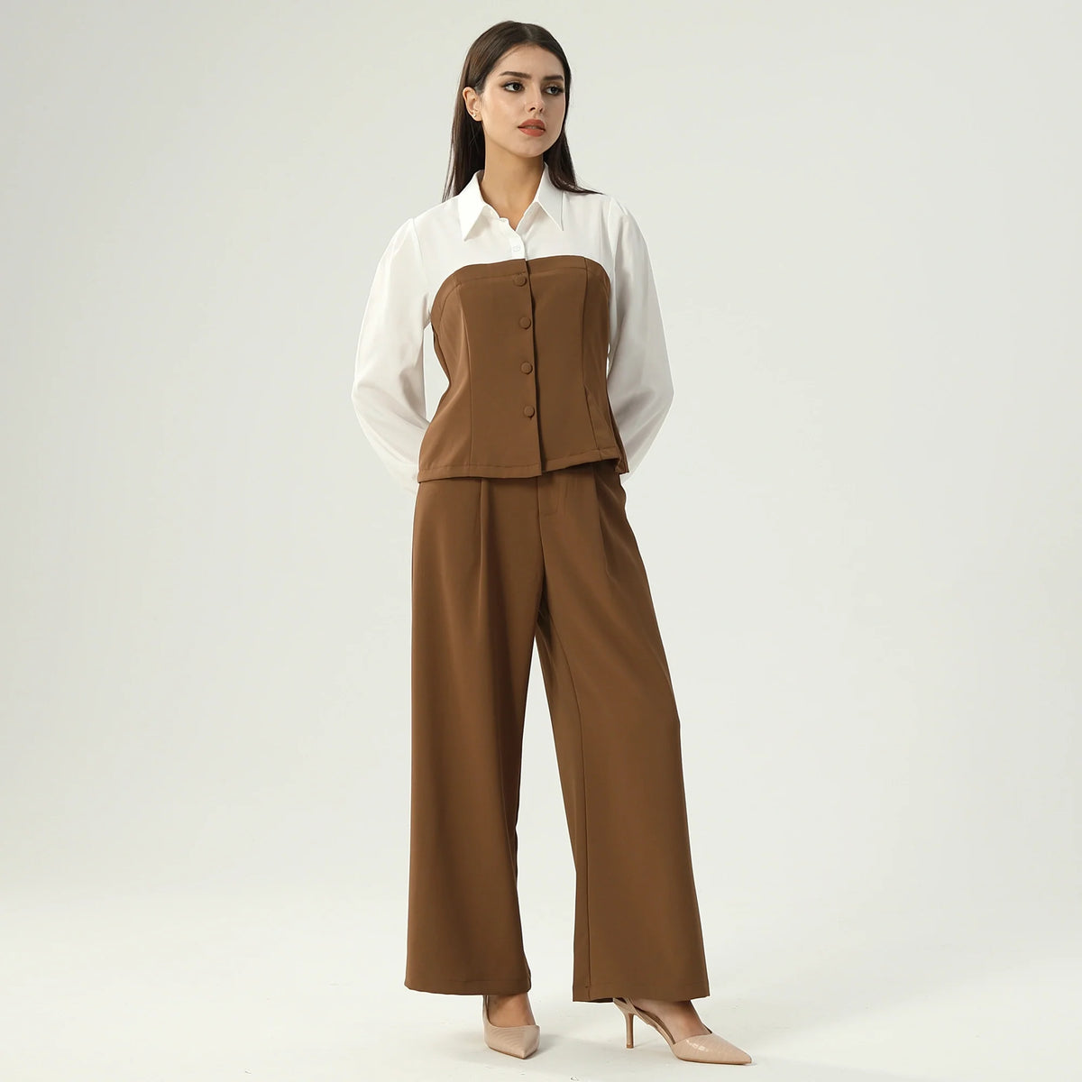 قميص نسائي بألوان متداخلة