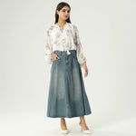 Washed Jeans Skirt For Women