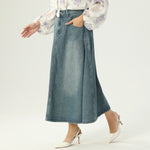 Washed Jeans Skirt For Women