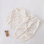 طقم بيجاما مزين بالزهور للبنات المواليد