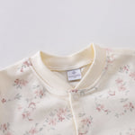 طقم بيجاما مزين بالزهور للبنات المواليد