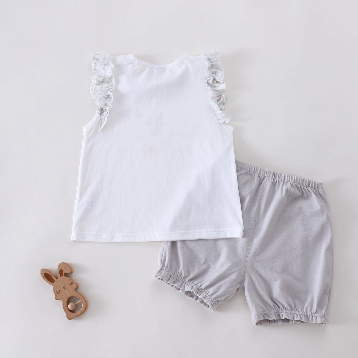 طقم سادة قطعتين للبنات المواليد