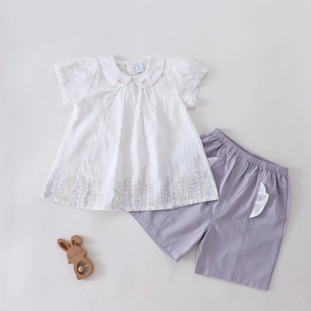 طقم سادة قطعتين للبنات المواليد