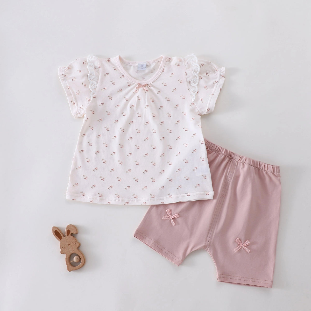 طقم سادة قطعتين للبنات المواليد