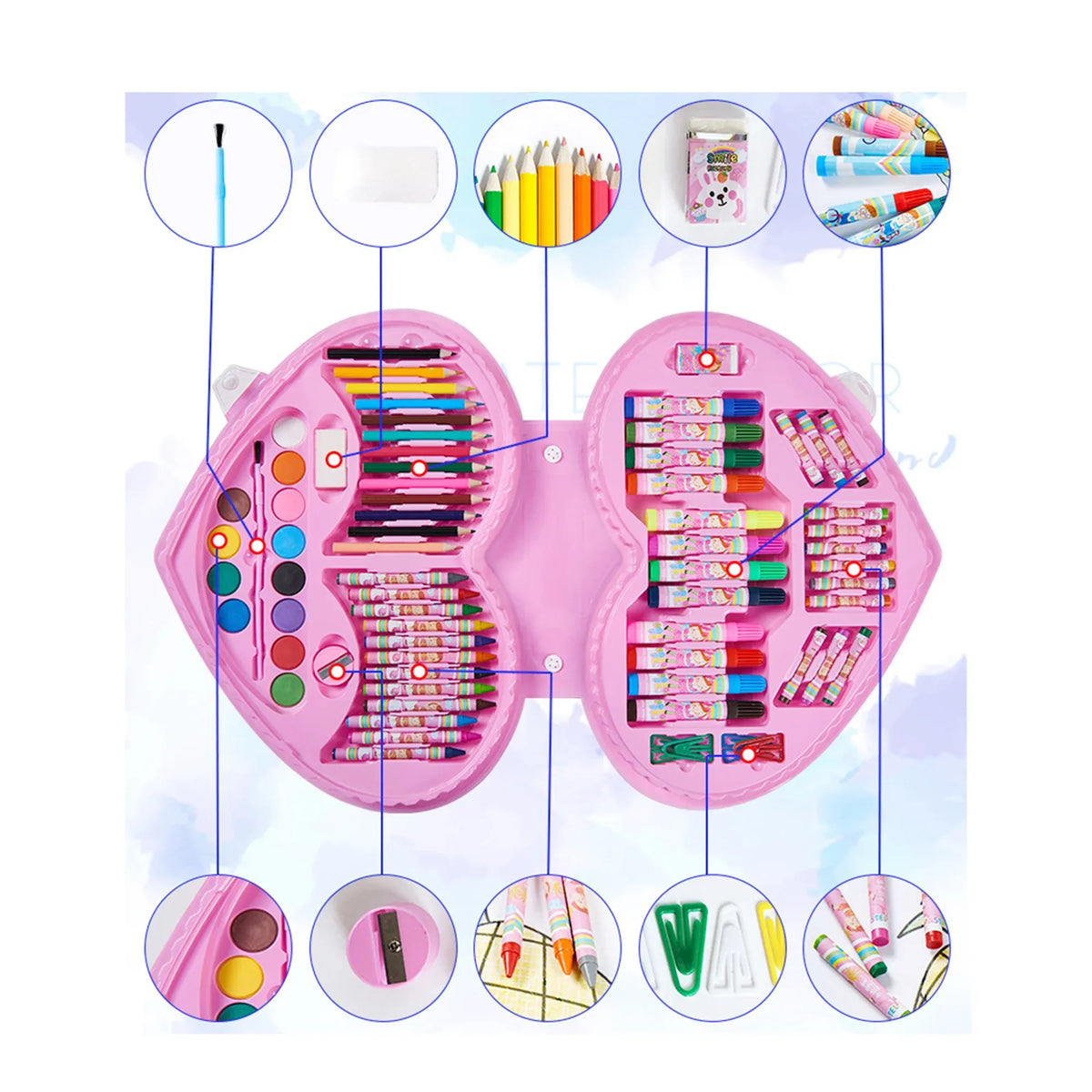 Brush Watercolor Pen Stationery Painting Set 72Pcs Image