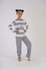 طقم بيجاما مزينة بنمط كرتوني للبنات