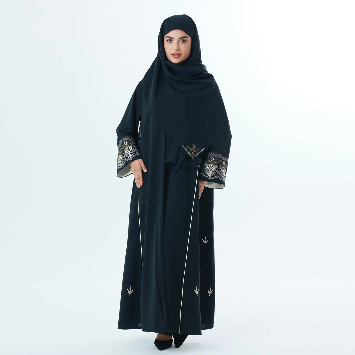 Black Embroidery Abaya for Women Image