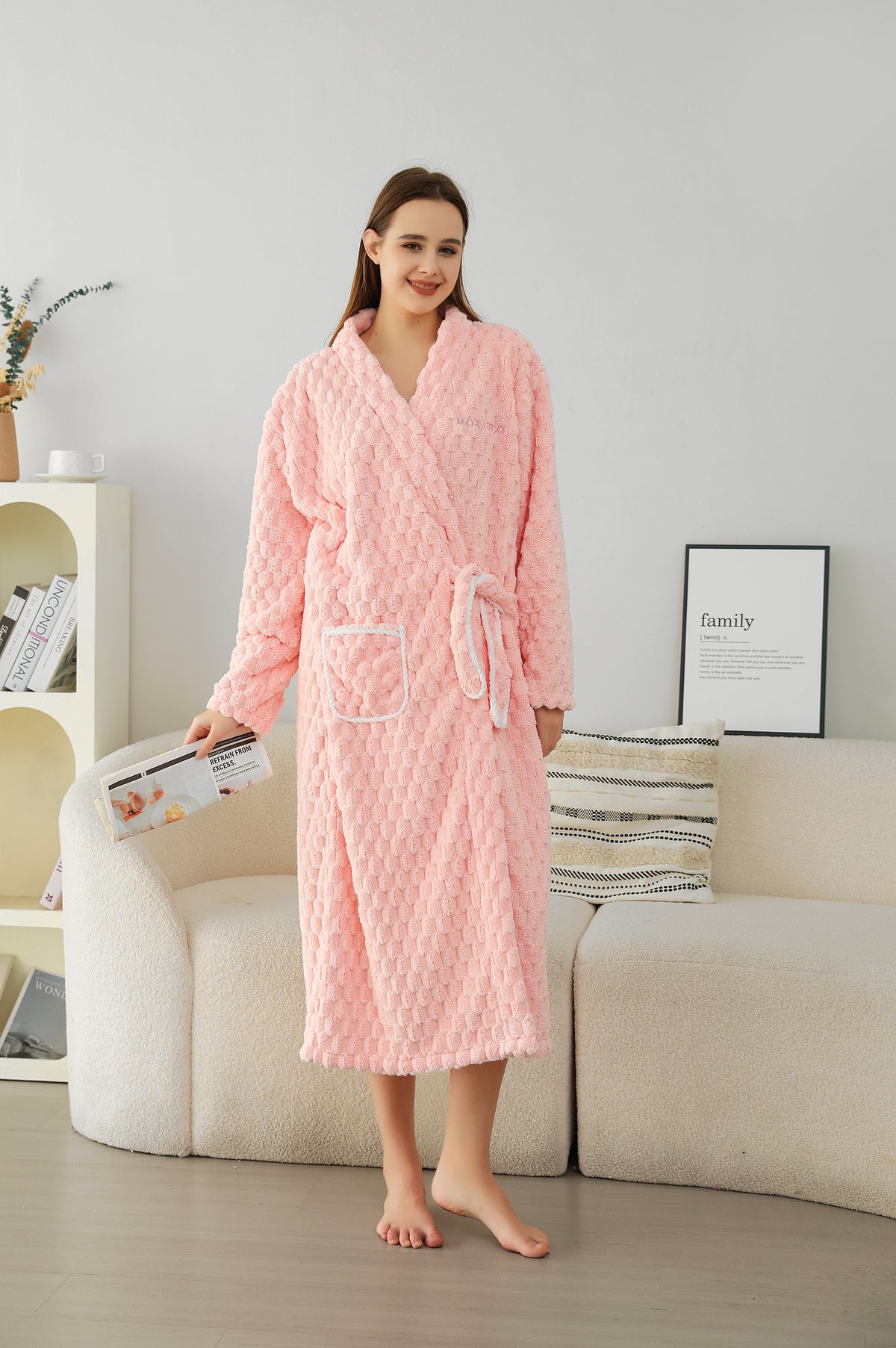 S M Pink Bathrobe for Unisex Image