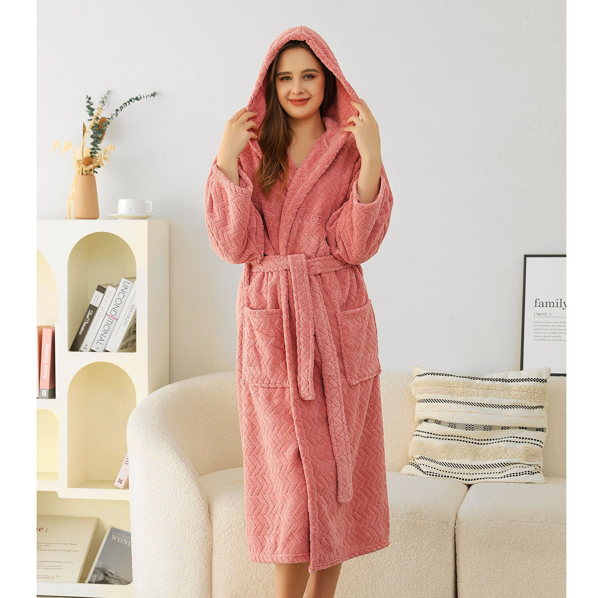 Dark Pink Bathrobe for Unisex Image