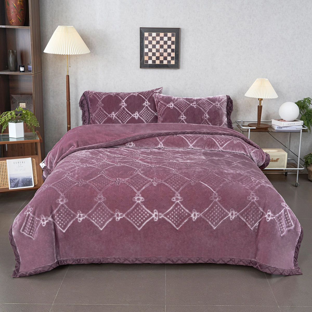 Free Purple Cloud Blanket Set-3Pc Image