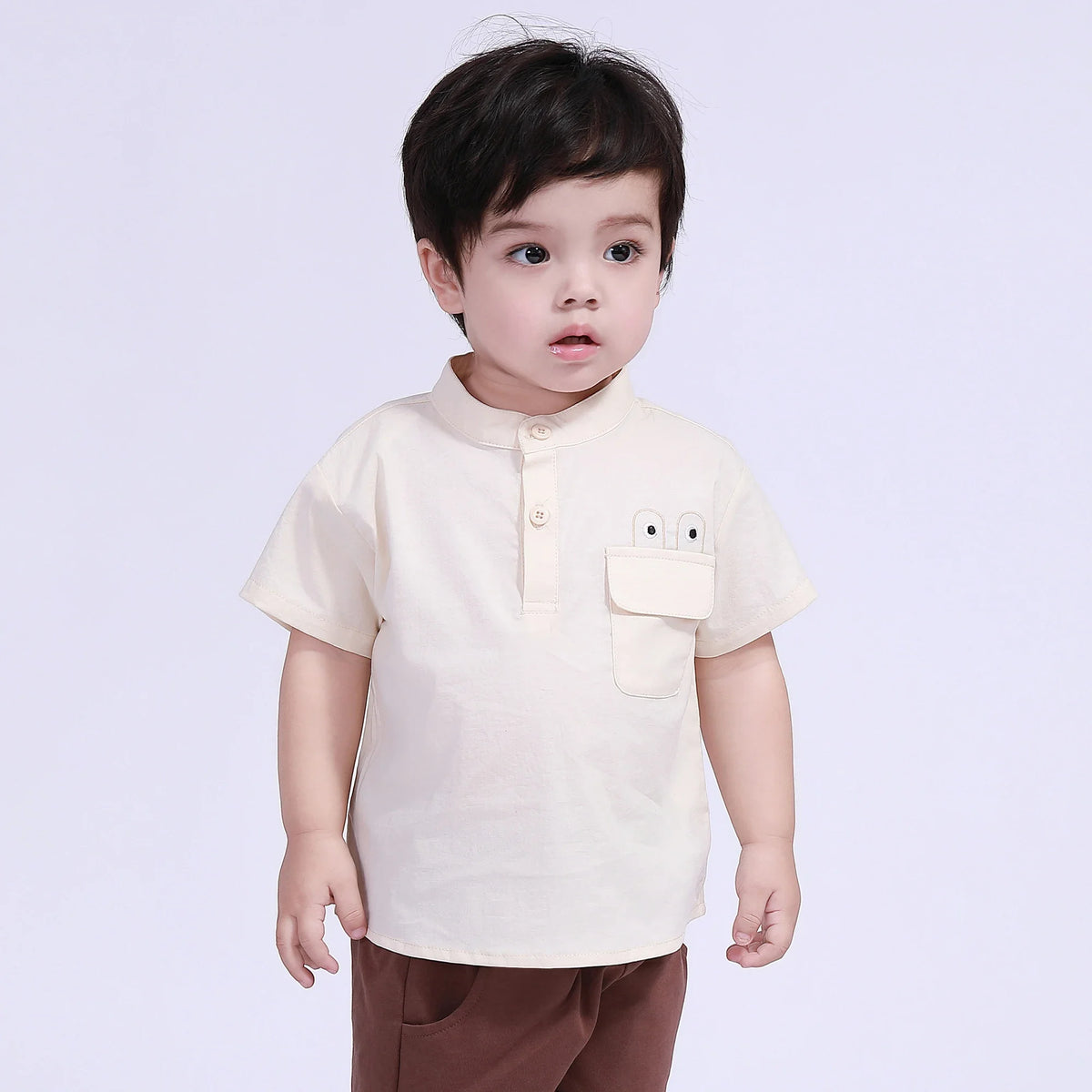 Light Beige Embroidery Blouse for Baby Boy Image
