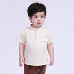 Light Beige Embroidery Blouse for Baby Boy Image