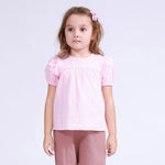 Light Pink Jacquard Blouse for Girls Image