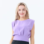 Purple Plain Blouse for Women Image