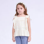 Light Beige Jacquard Blouse for Girls Image