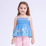 Blue Floral Blouse for Girls Image