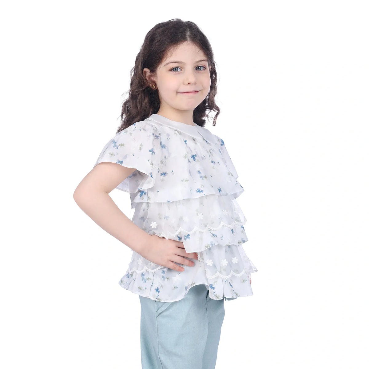Floral Classic Blouse For Girls Image