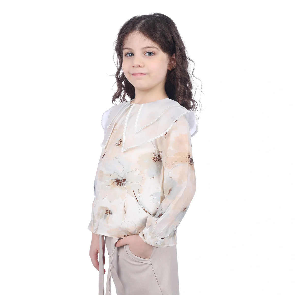 Floral Classic Blouse For Girls Image