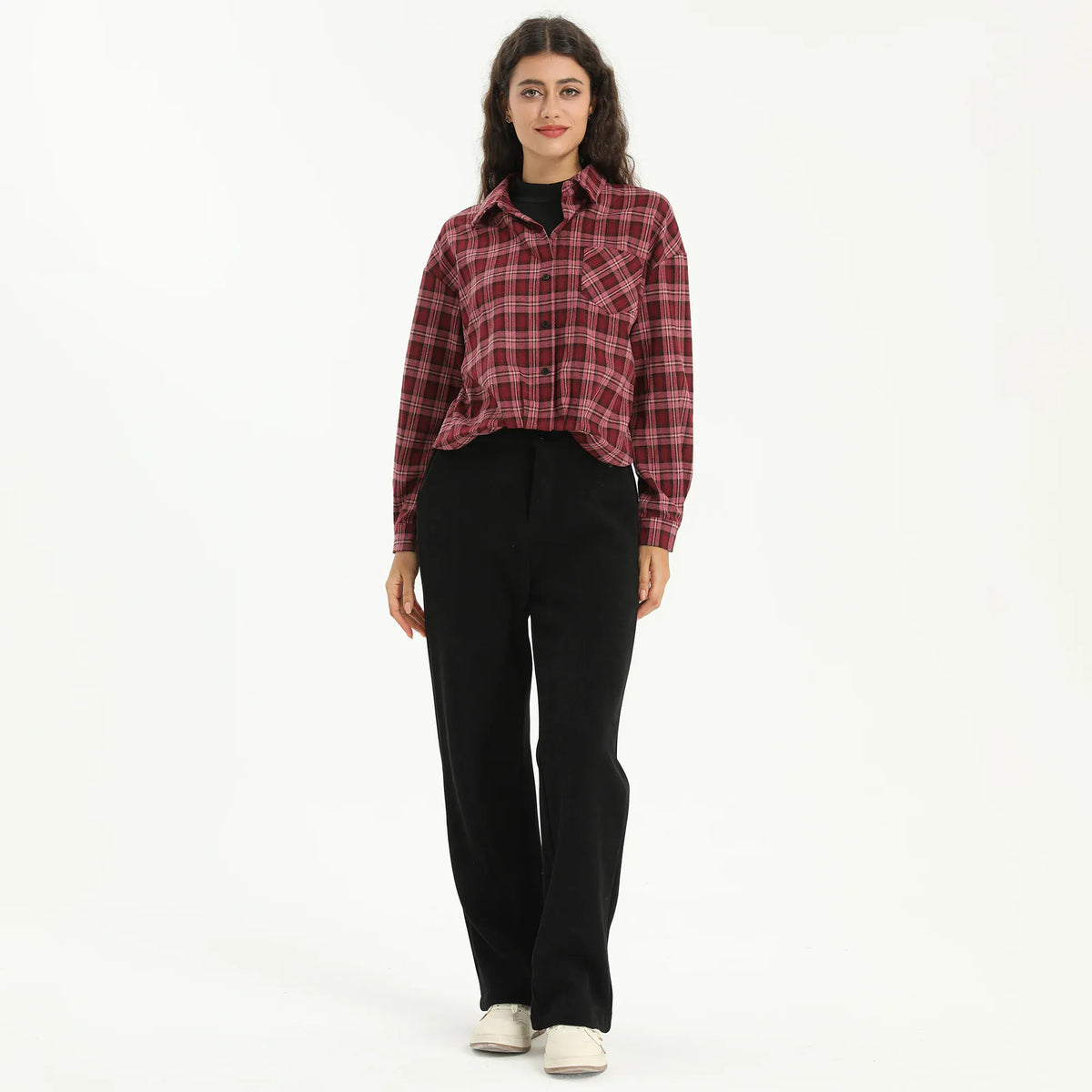Elegant Checked Blouse for Women Image
