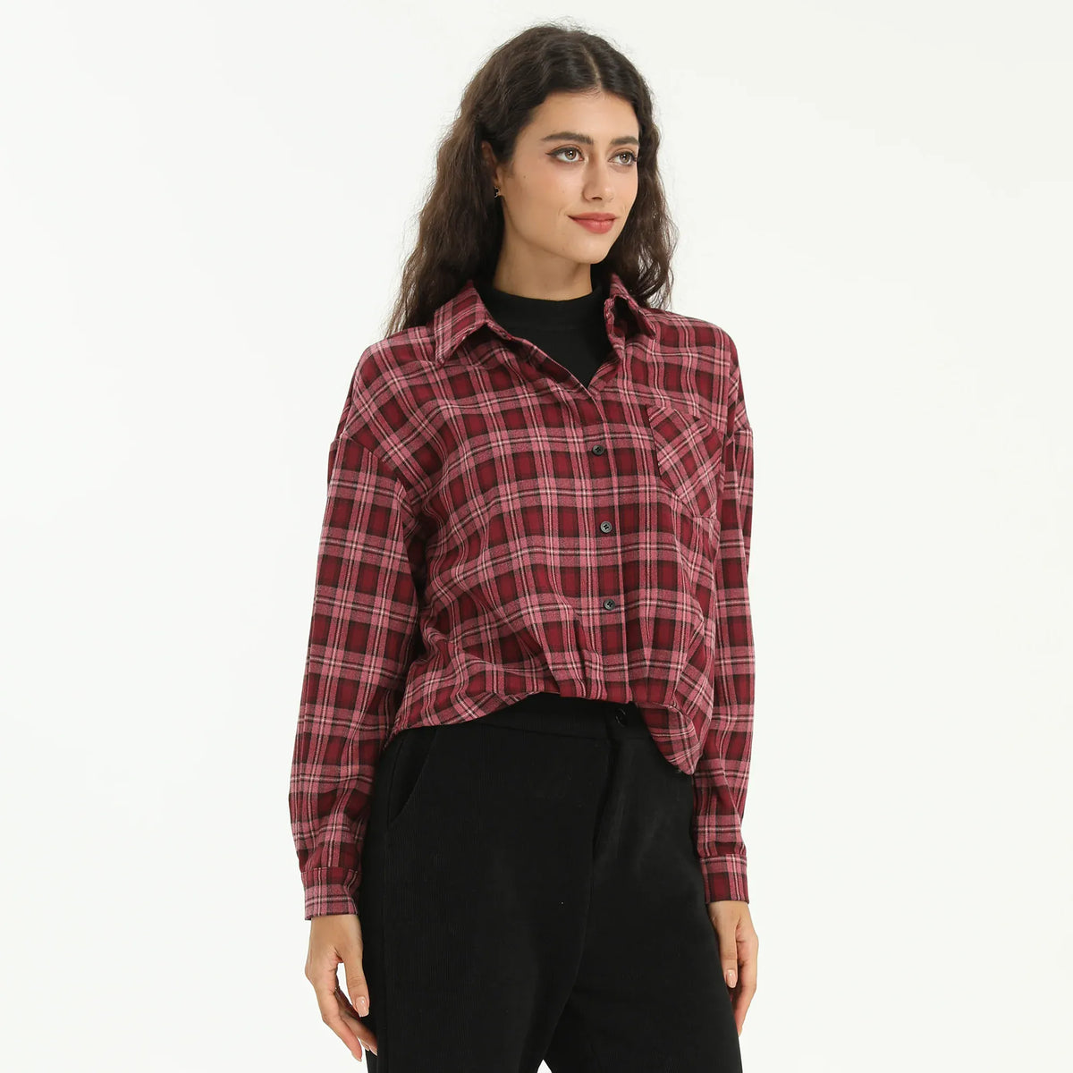Elegant Checked Blouse for Women Image