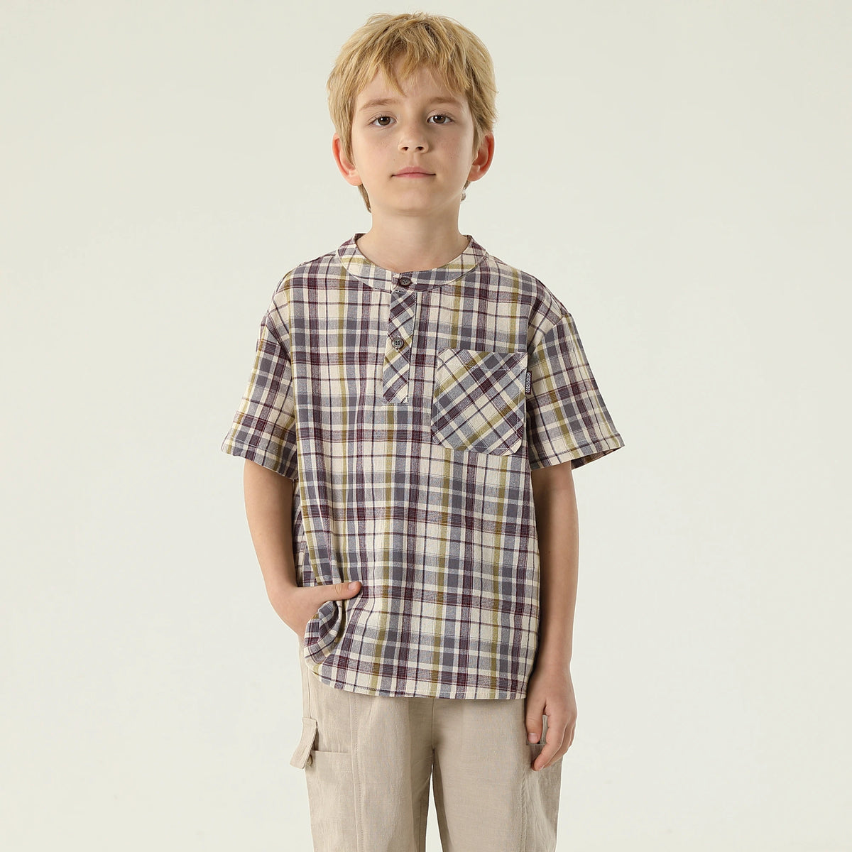 بلوزة كاروهات للأولاد