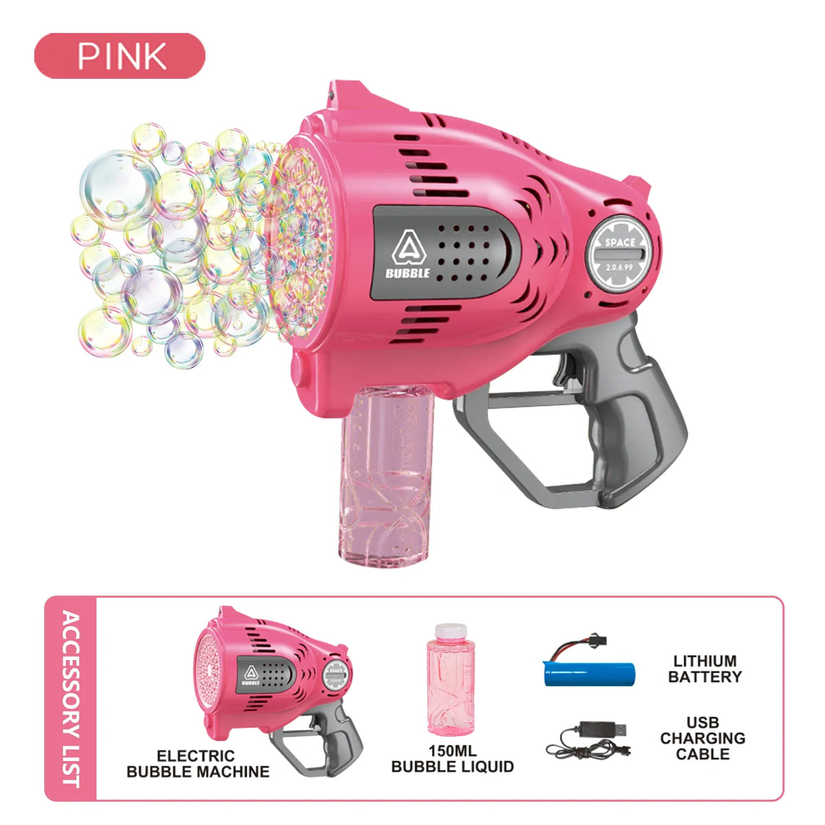 1-3Y Pink Bubble Gun Toys Image