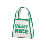Free Beige Green Canvas Tote Bag for Women Image