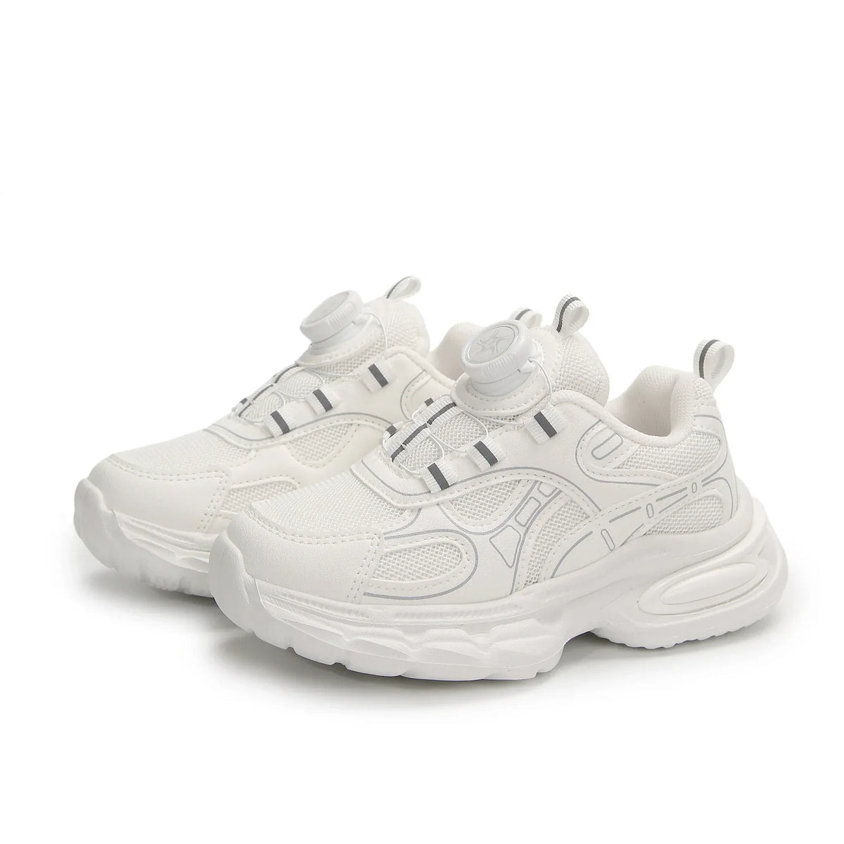 White Trendy Look Sport Flatform Sneakers for Girls Image