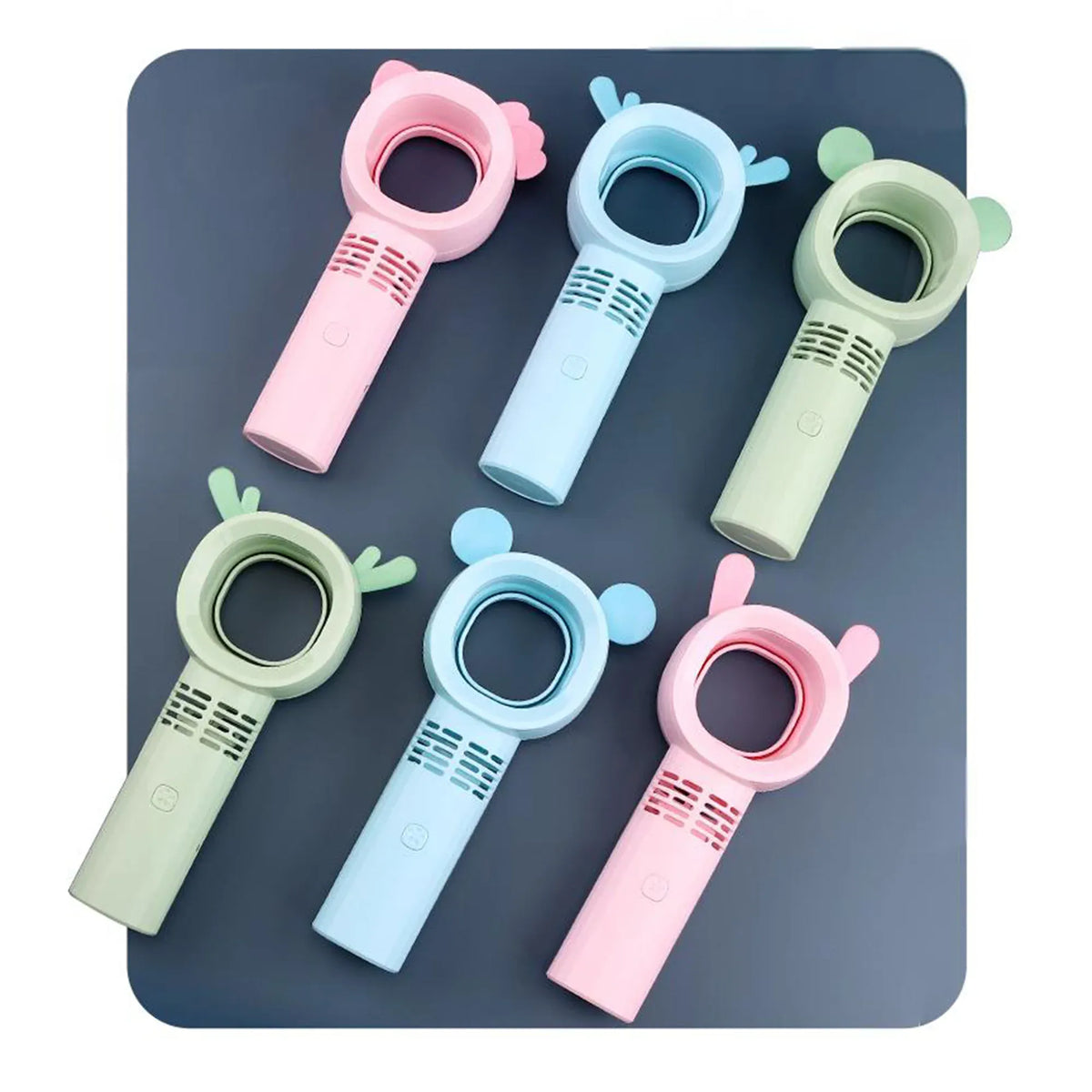 Cute Mouse Holding Bladeless Fan Image