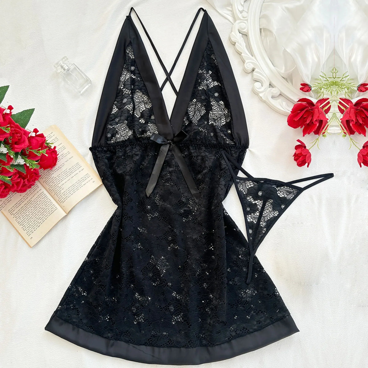 Black Dress-2pc Lingerie For Women Image