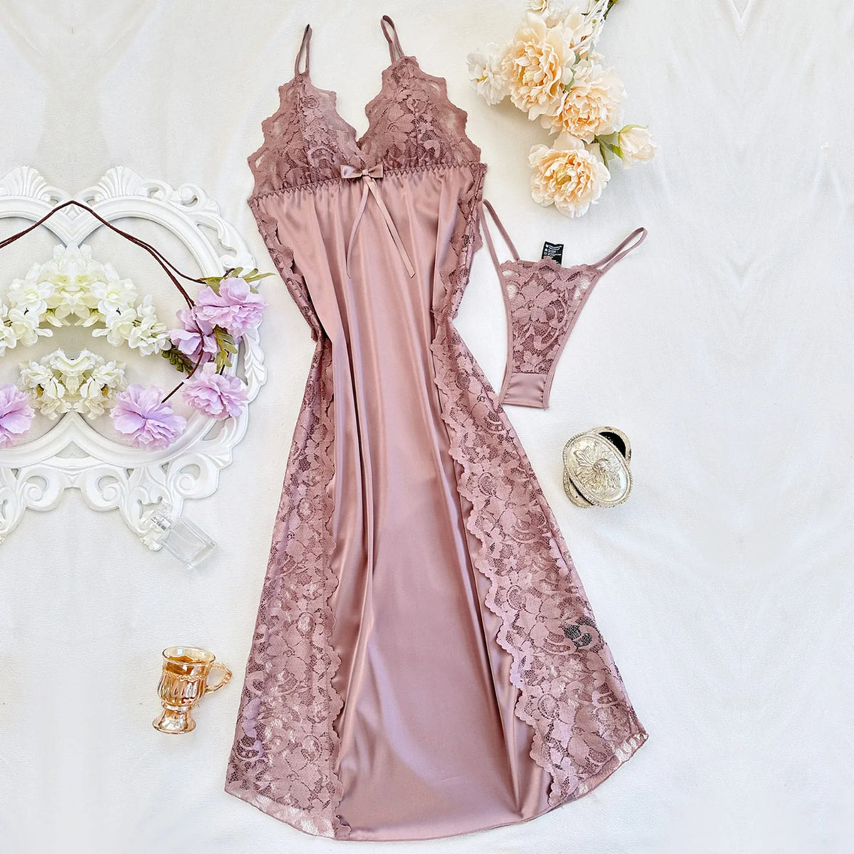 Light Purple Dress-2pc Lingerie For Women Image