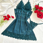 Dark Green Dress-2pc Lingerie For Women Image