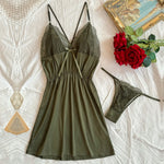 Olive Green Dress-2pc Lingerie For Women Image