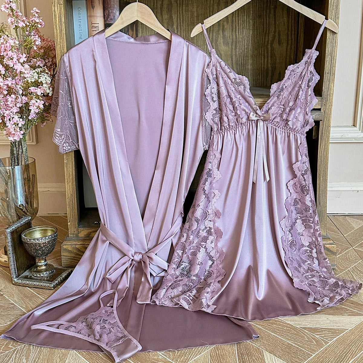 Light Purple Dress-3pc Lingerie For Women Image