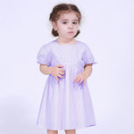 Purple Checked Dress for Baby Girl Image
